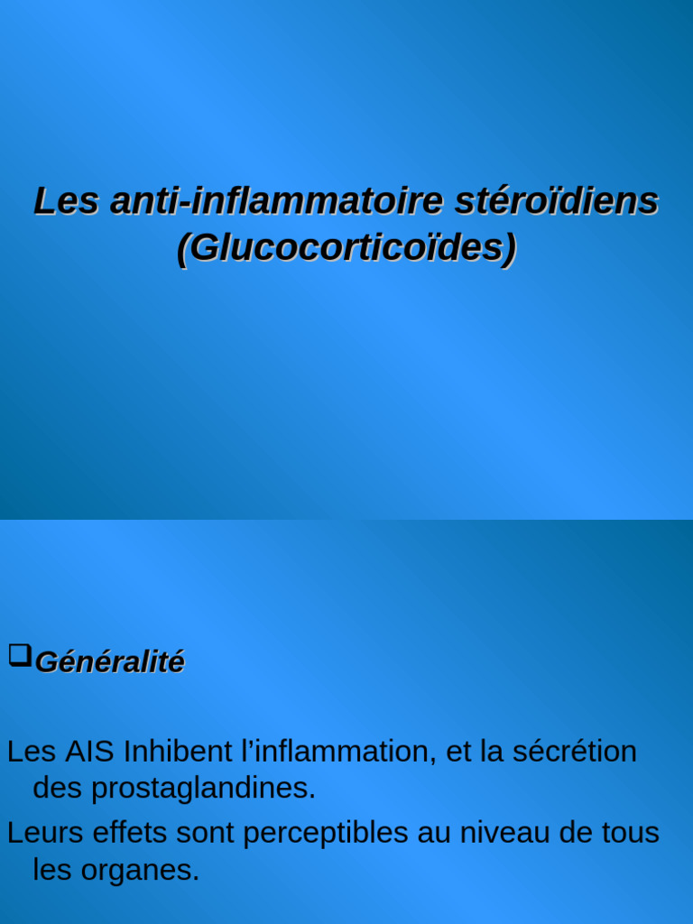 Liste des anti-inflammatoires stéroïdiens | PDF | Corticoïde ...