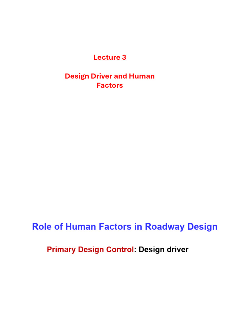 Human Factors in Roadway Design | PDF | Visual Acuity | Visual Perception