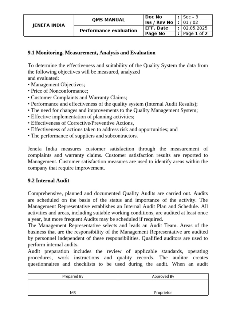 9 Performance | PDF | Audit | Internal Audit