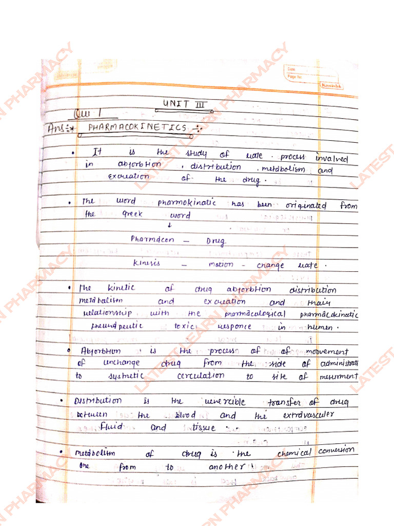 Unit 3rd Biopharmaceutics and 3rd B Pharmacy 6th Semester by Latest | PDF