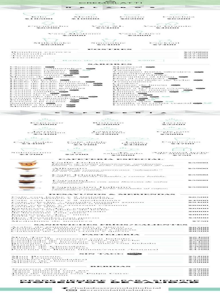 Cremolatti Menu Full | PDF | Alimentos | Postres
