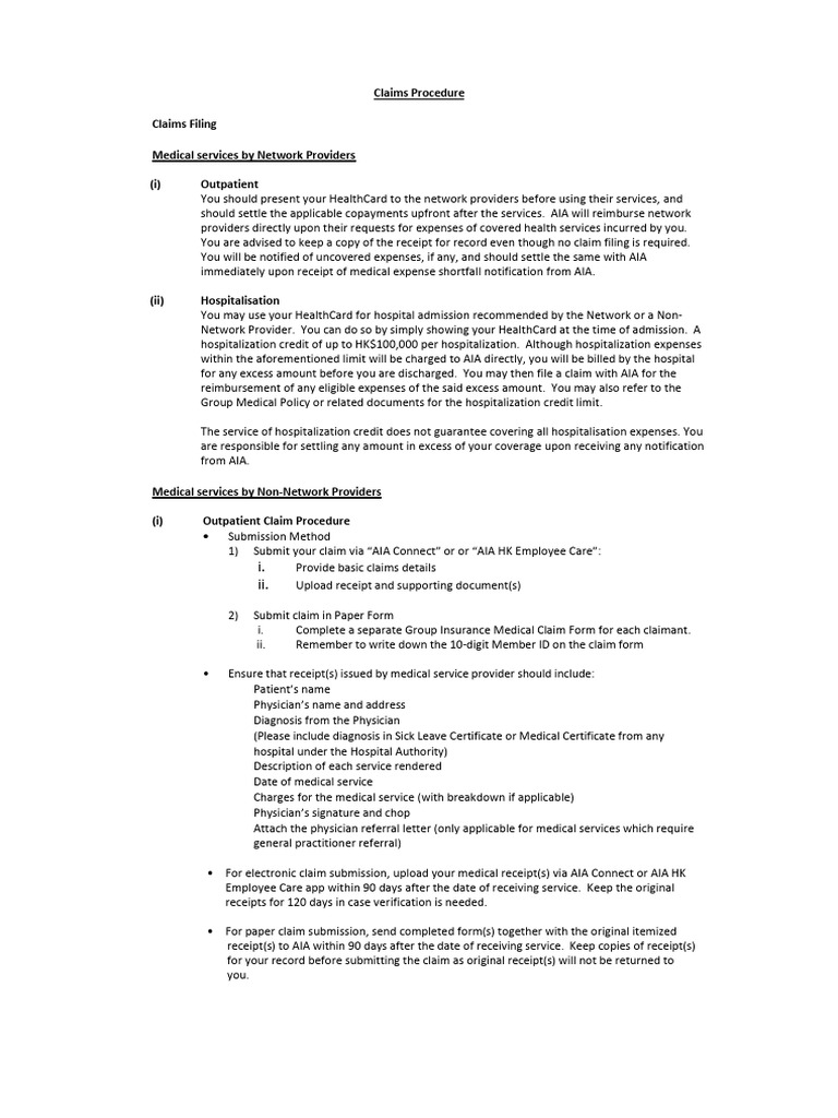 賠償申請手續(醫護管理產品) 1691998954939 | PDF | Hospital | Public Services