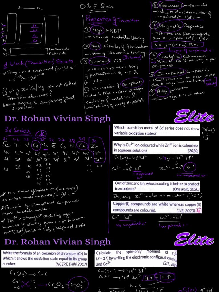 D and F Block Notes | PDF