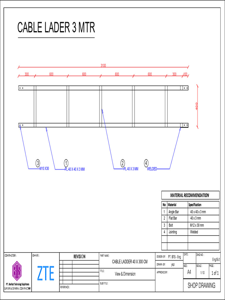 Cable Ladder and Bar Specifications | PDF