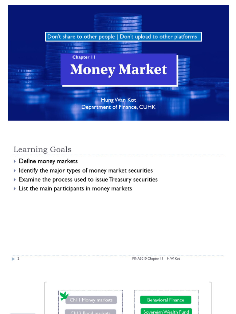 FINA3010 C11 Money Markets - Student | PDF | Repurchase Agreement ...