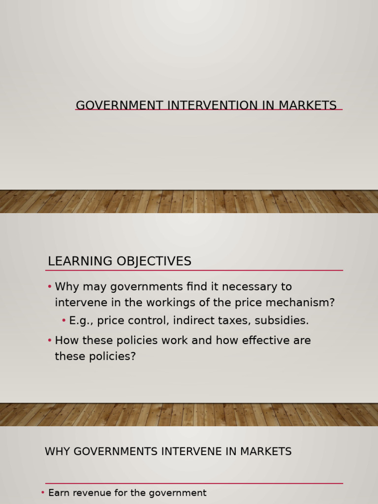 Government Market Interventions Explained | PDF | Taxes | Subsidy