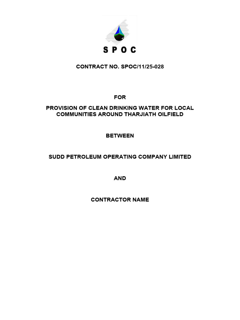 Clean Water Contract for Tharjiath Oilfield | PDF | Indemnity | Insurance