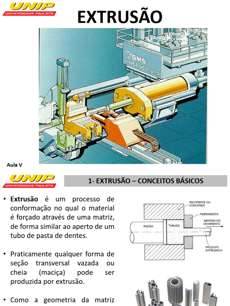 Conceitos e Processos de Extrusão | PDF | Extrusão | Engenharia Mecânica