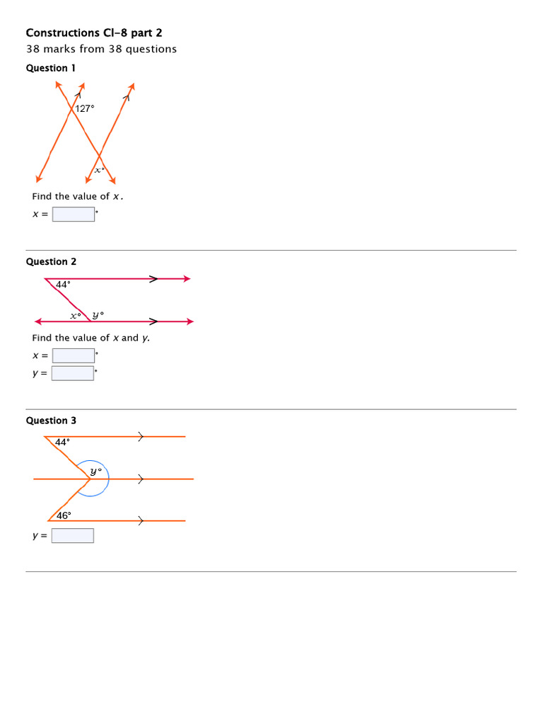 Geometry Construction Questions and Solutions | PDF | Triangle | Angle