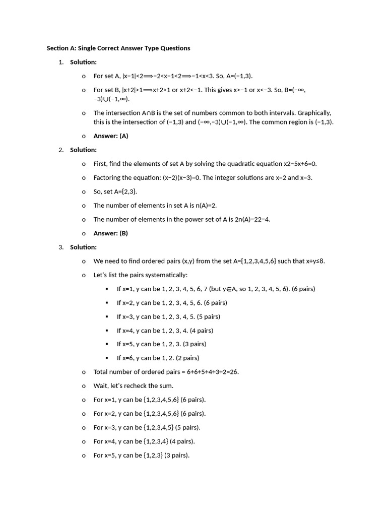 Set Theory and Combinatorics Solutions | PDF | Function (Mathematics ...