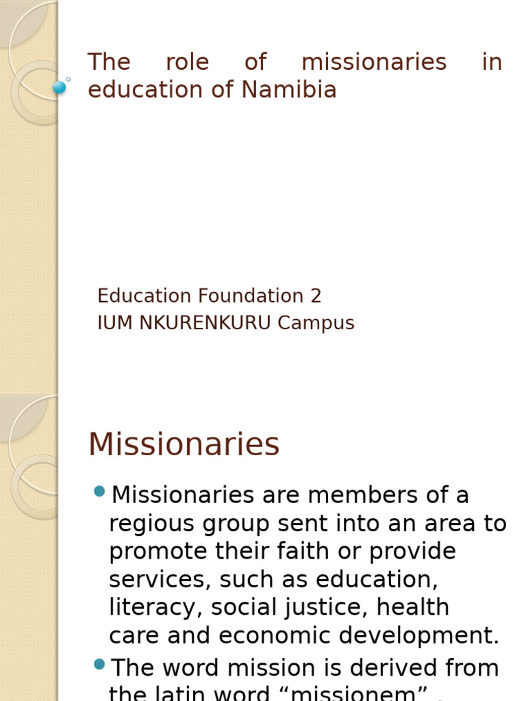Missionaries' Impact on Namibian Education | PDF | Missionary | Namibia