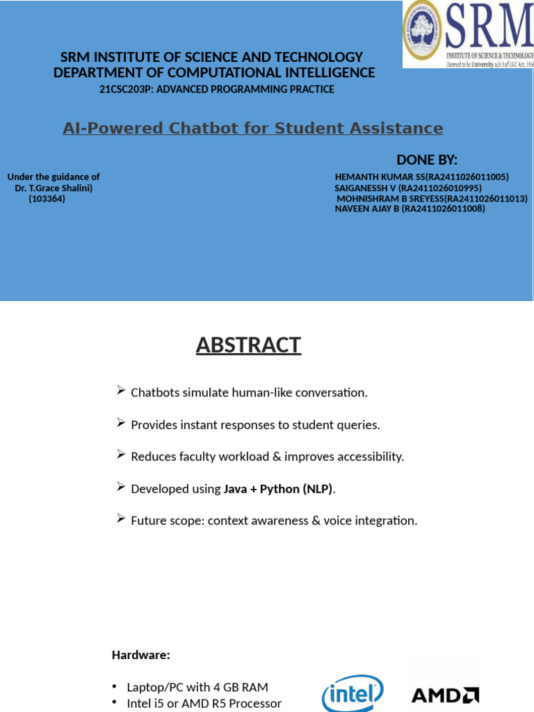 AI Chatbot for Student Support System | PDF | Databases | No Sql
