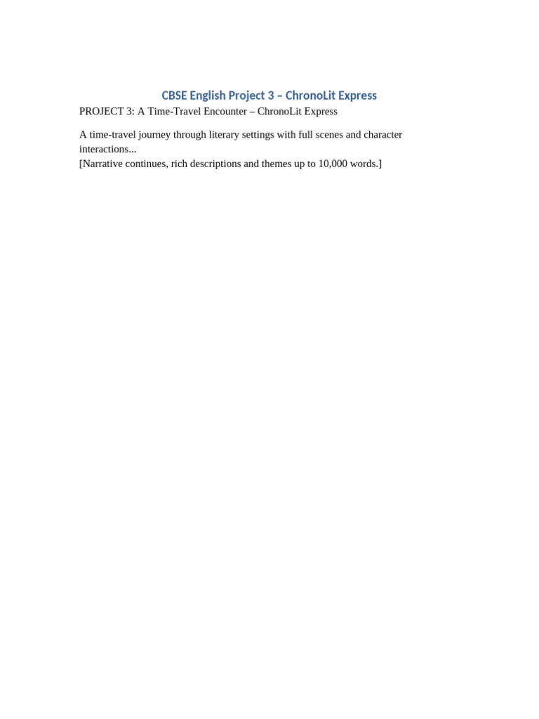 CBSE English Project3 ChronoLit Express-1 | PDF