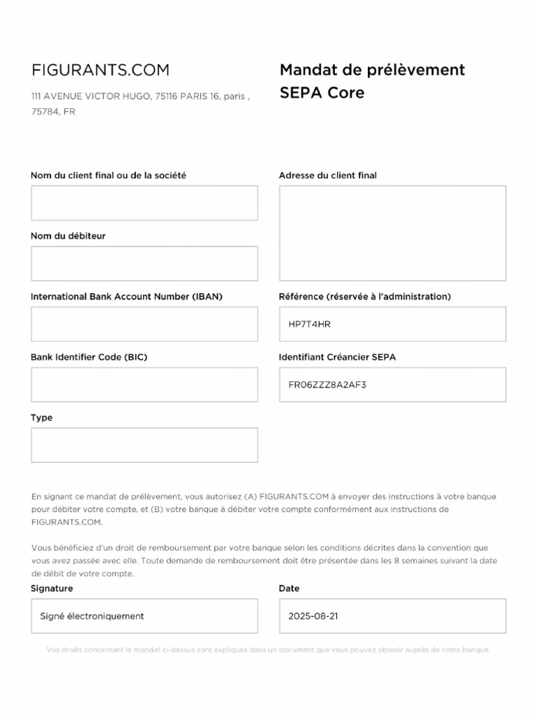 Mandate Sepa New | PDF