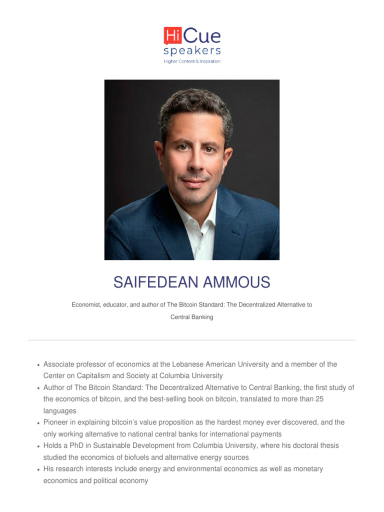 Saifedean Ammous | PDF | Money | Bitcoin