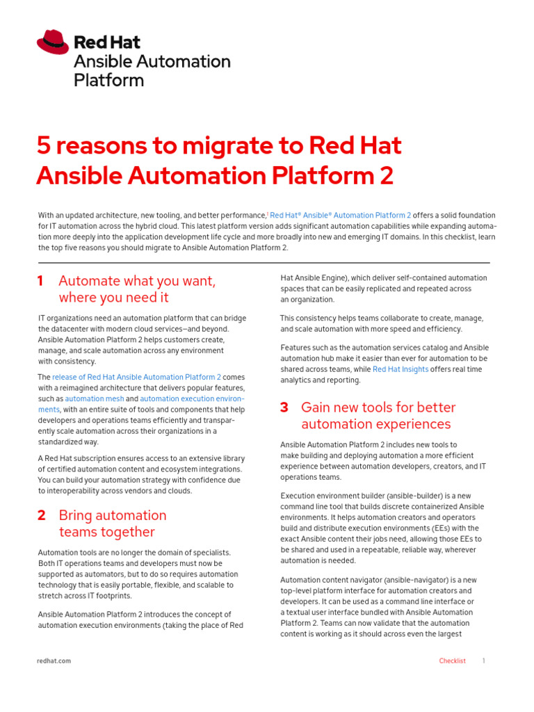 5 Reasons To Migrate To Ansible Automation Platform 2 ...