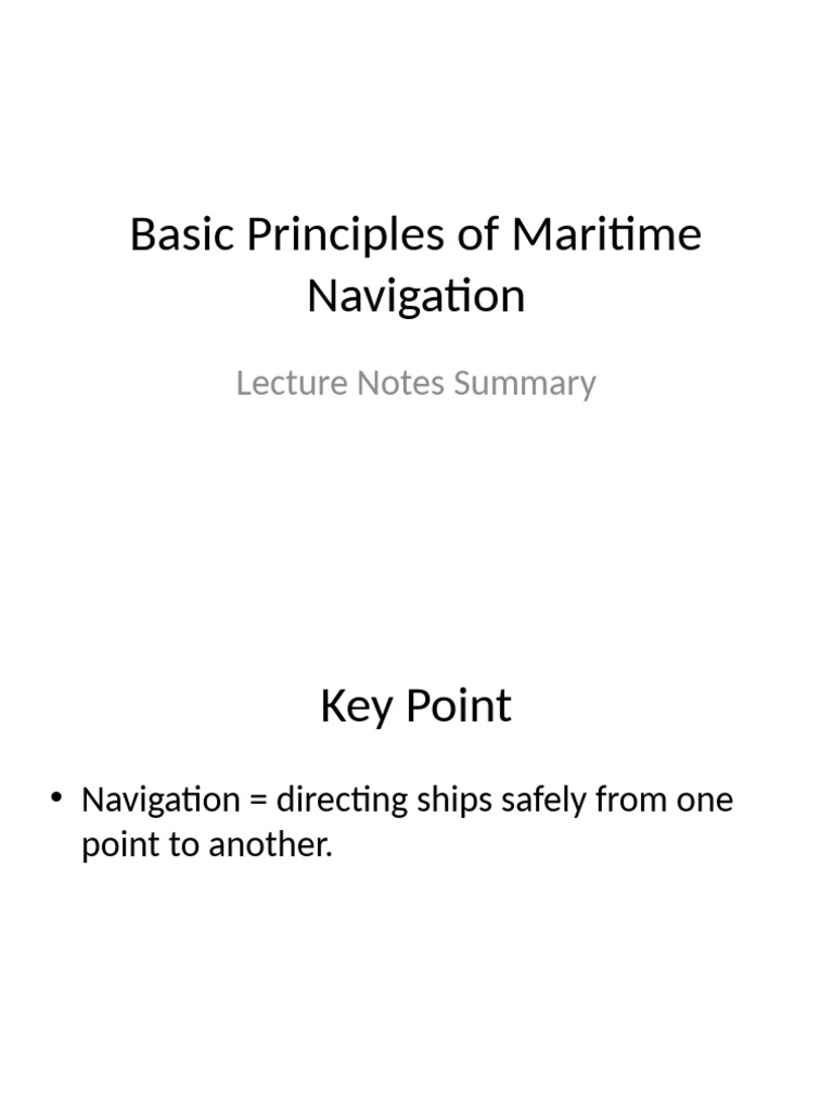 Basic Principles of Marine Navigation | PDF