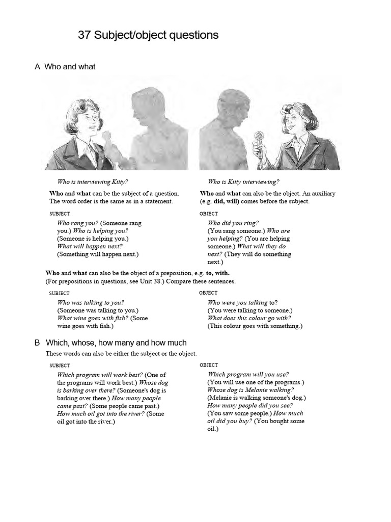 Understanding WH Questions in English | PDF | Subject (Grammar ...