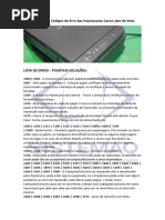 Códigos de Erro da Impressora Lexmark | PDF | Armazenamento de dados de ...