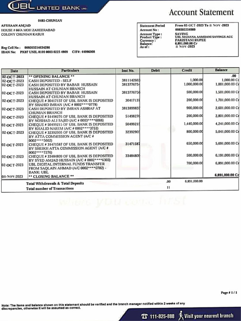 Updated Bank Statement | PDF