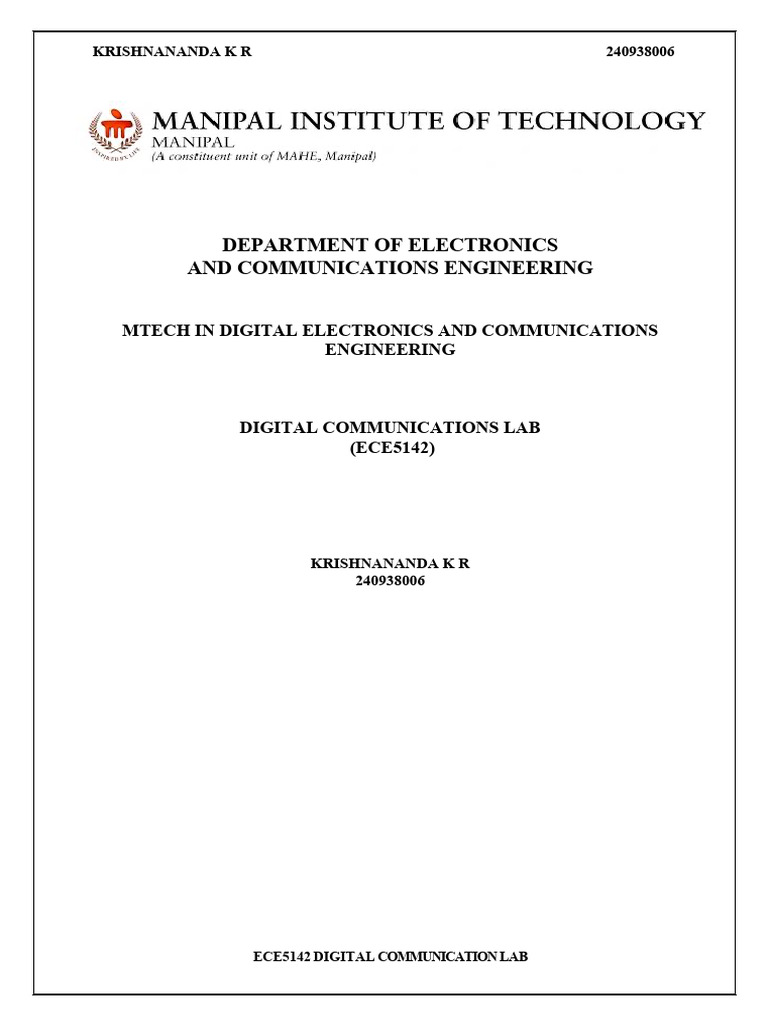 Digital Communication Lab Experiments | PDF | Mimo | Telecommunications ...