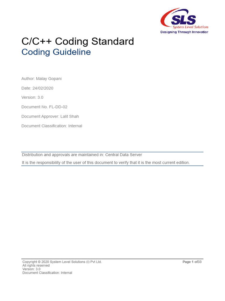 FL-DD-02 C C++ Coding Standard | PDF | Pointer (Computer Programming ...