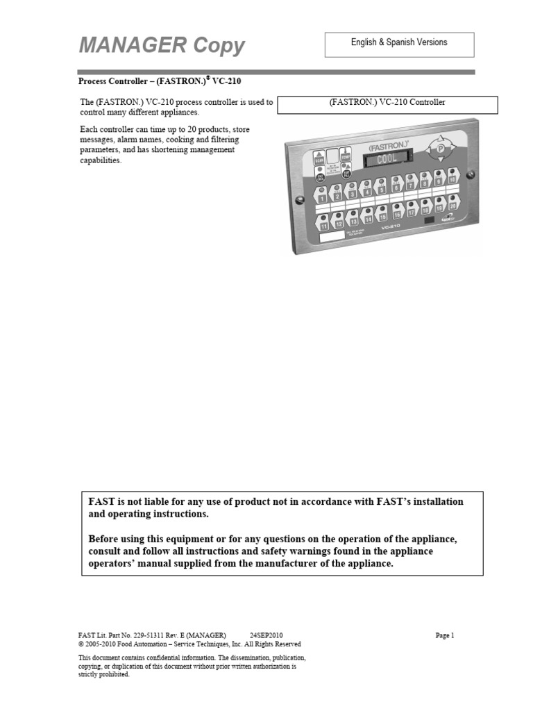 Fastron VC-210 Controller Repair Guide | PDF | Computing