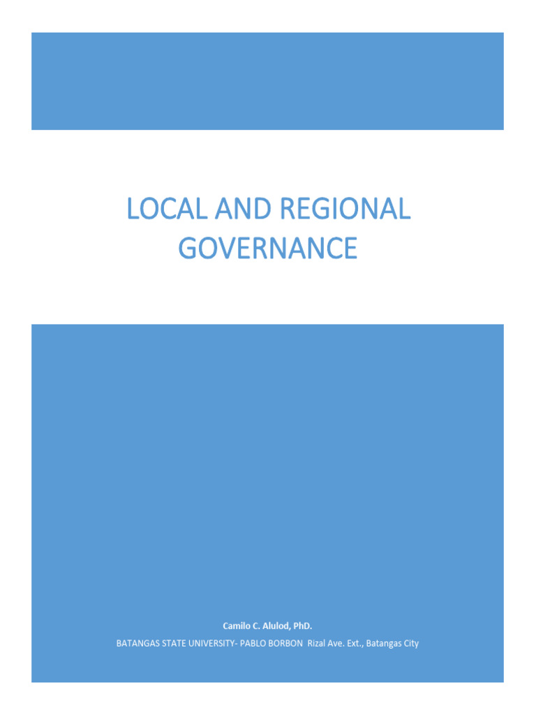 Local and Regional Governance J. | PDF | Corporations | Devolution