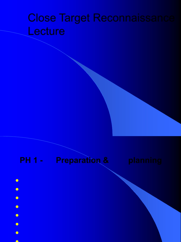 Close Target Reconnaissance Guide | PDF | Reconnaissance | Military ...
