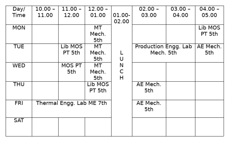 Time Table | PDF