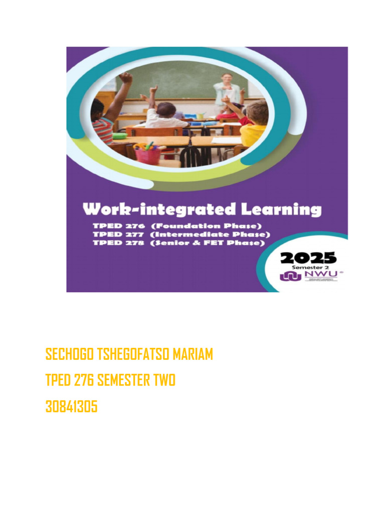 Tped 276 Marriam Sechogo Workbook | PDF | Learning | Educational Assessment