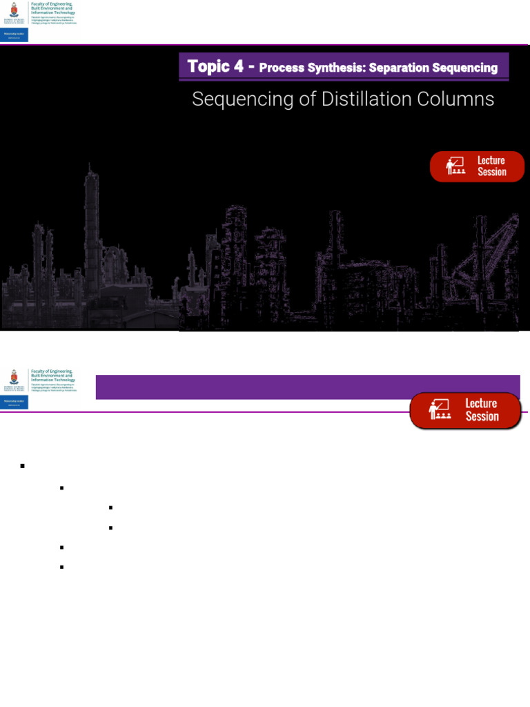 Lecture 6 - Distillation Sequencing | PDF | Distillation | Chemical ...