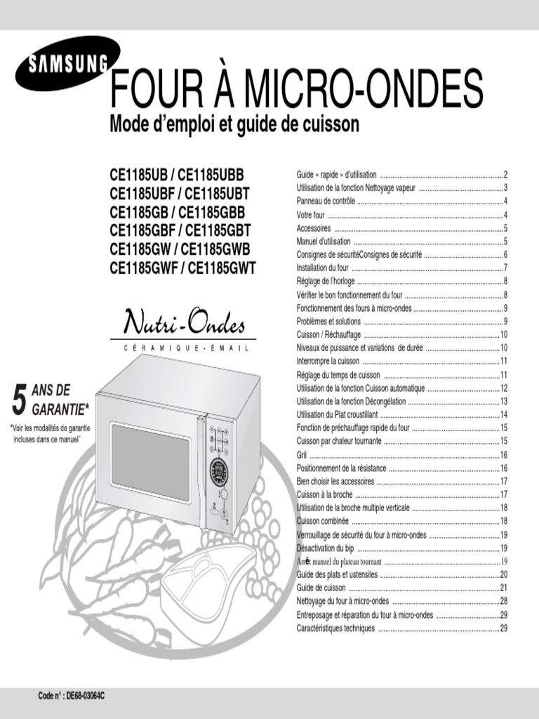 Notice Micro Onde Samsung