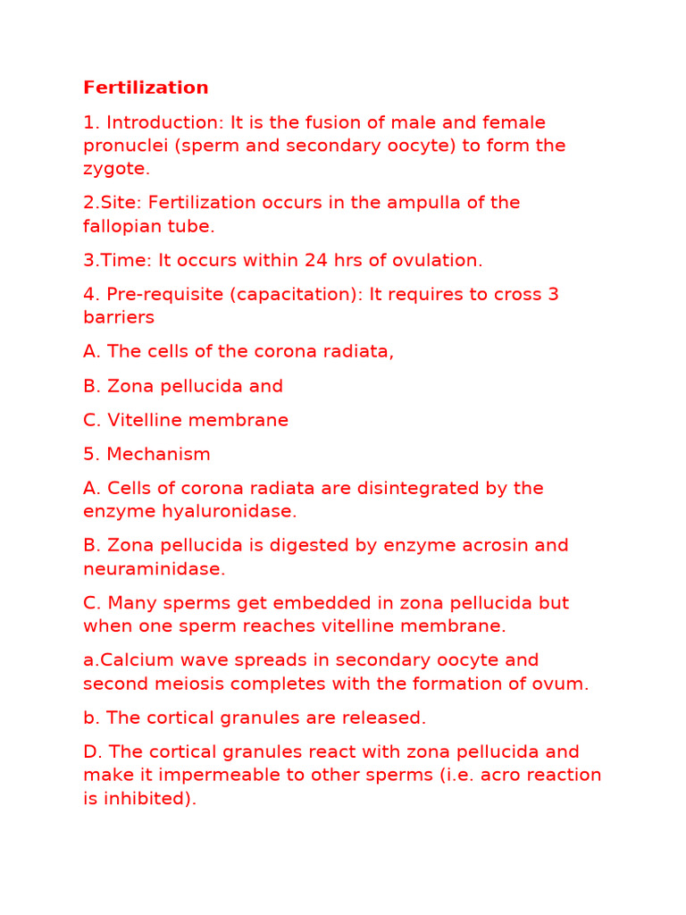 Understanding Fertilization Process | PDF