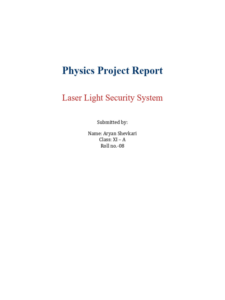 Laser Light Security System Project | PDF | Electrical Network | Laser