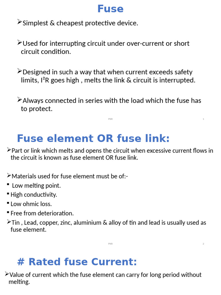 Lec. 3 Switchgear Fuse Isolator | PDF | Fuse (Electrical) | Electrical ...