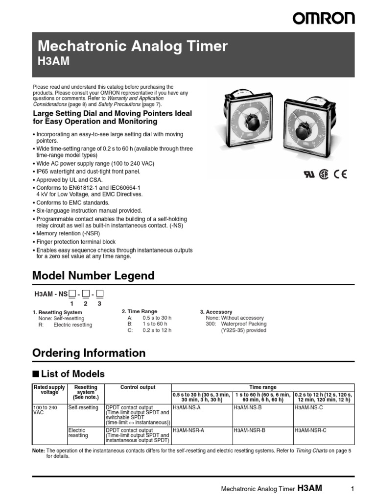Mechatronic Analog Timer H3AM Overview | PDF | Alternating Current ...