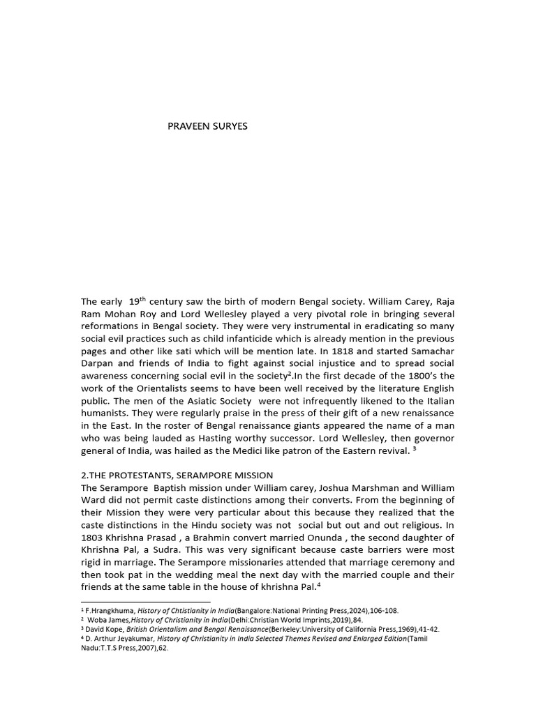 Christianity and Bengal Renaissance | PDF