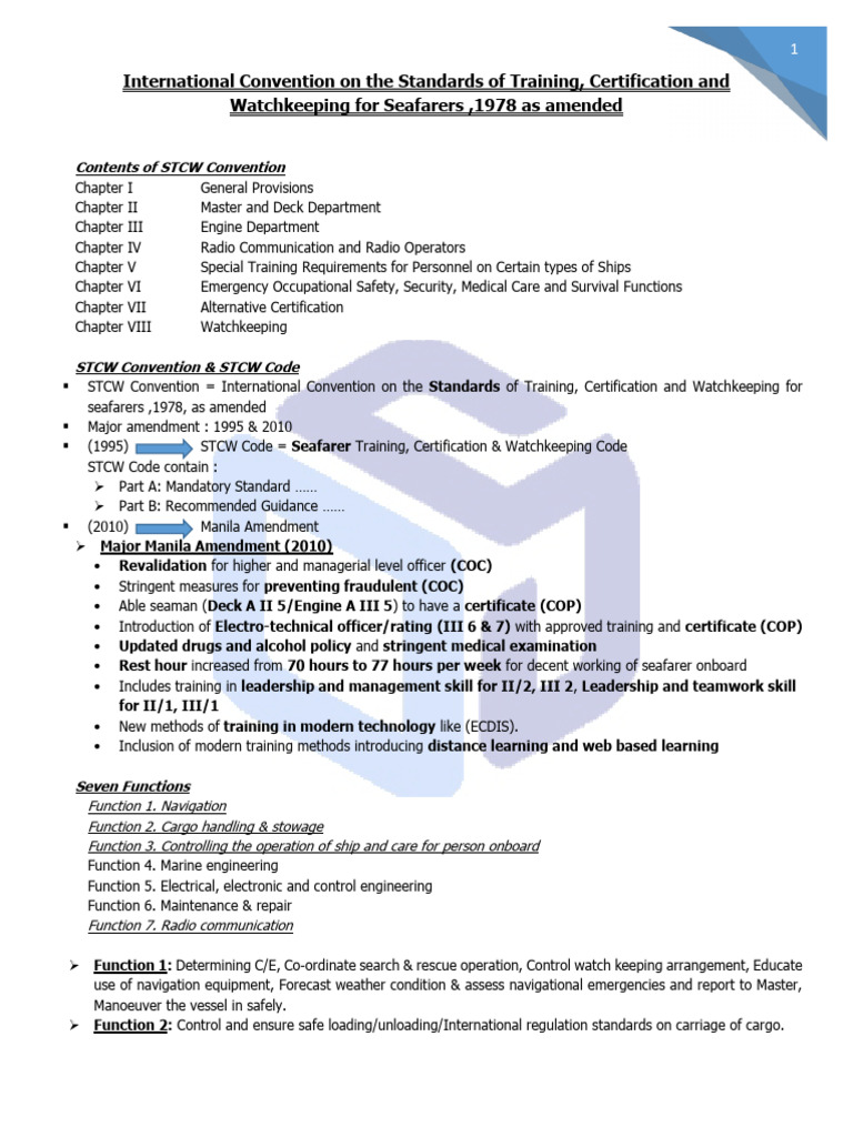 STCW 1978: Seafarer Training Standards | PDF | Sailor | Water Transport