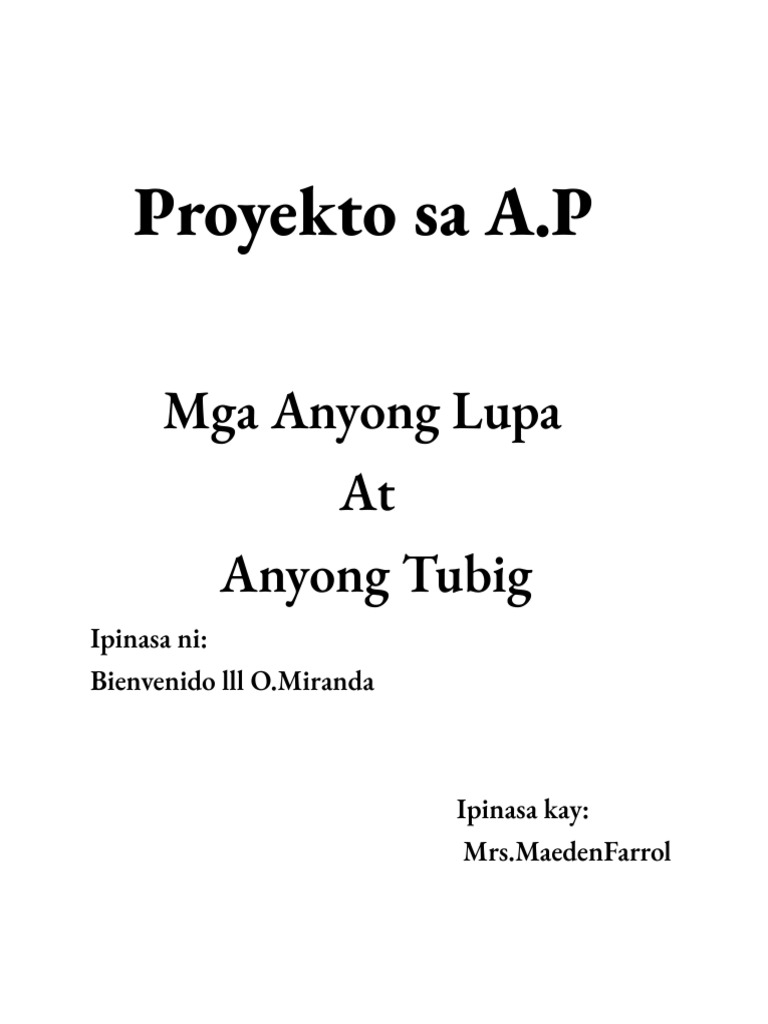 Proyekto Sa AP | PDF