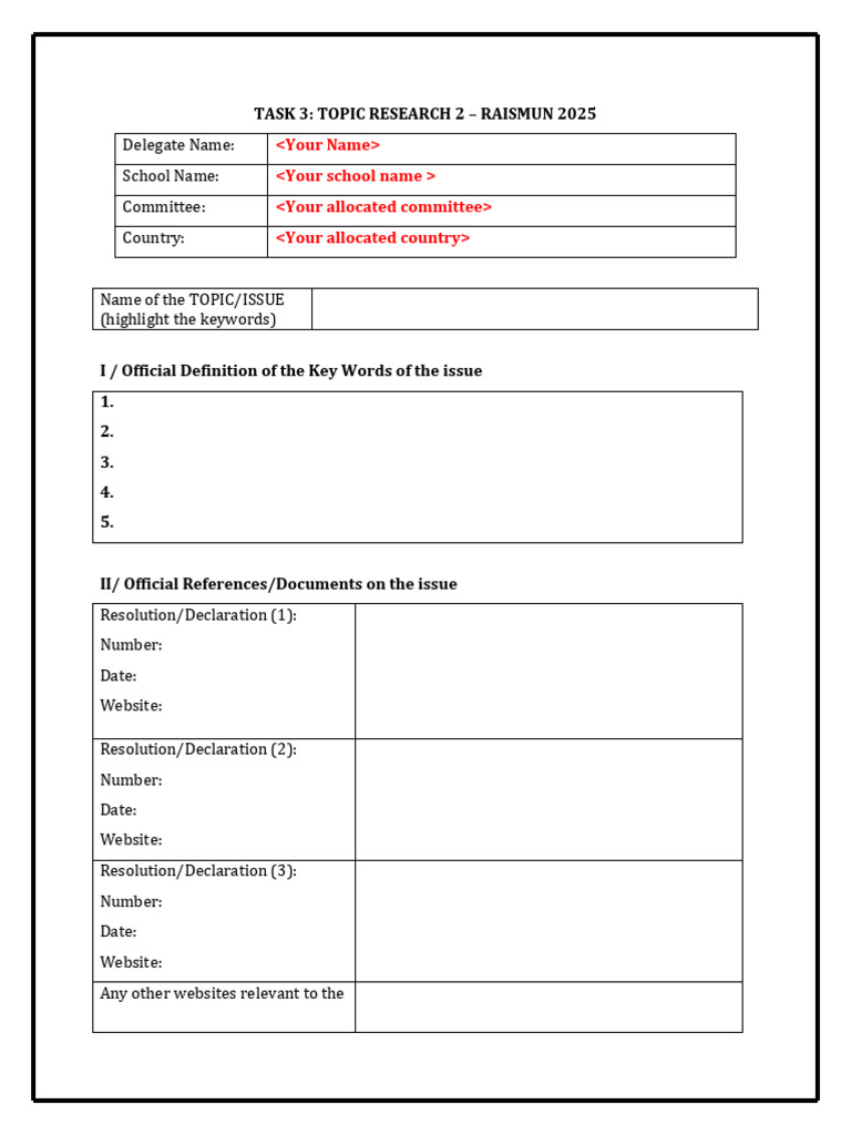 Task 3 Topic Research Template | PDF