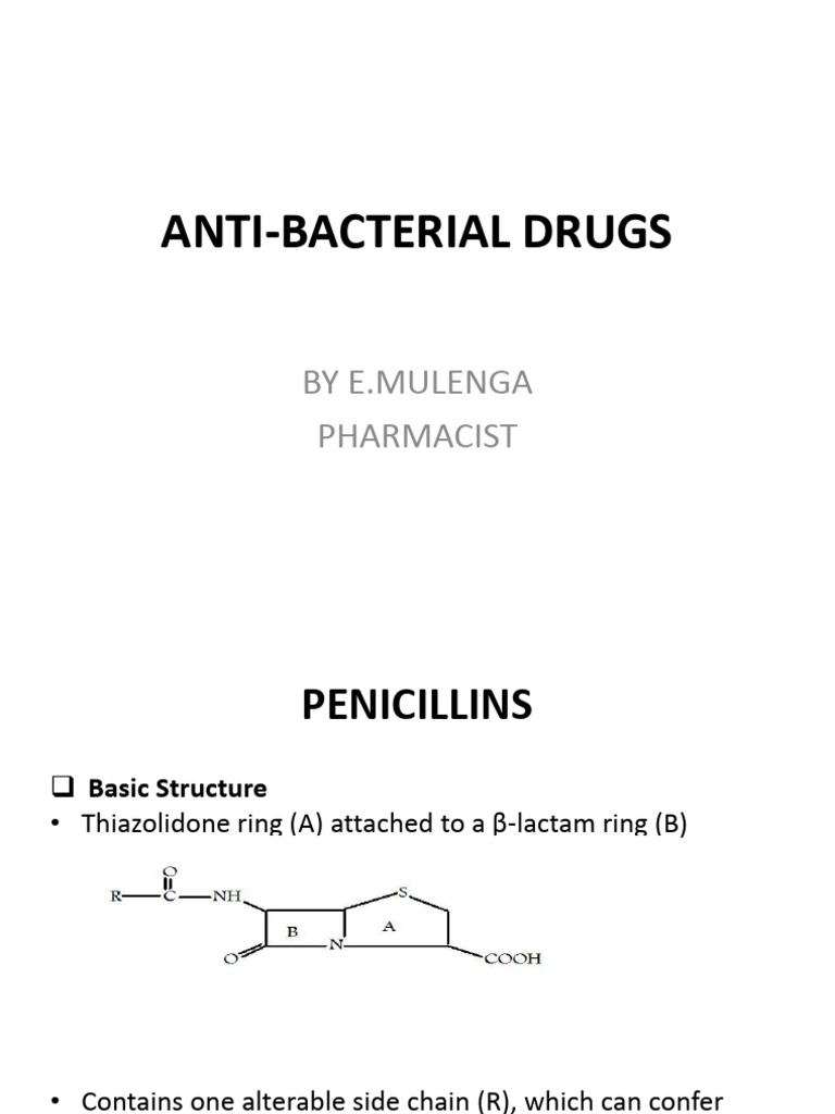 Anti-Bacterial Drugs 1 | PDF | Penicillin | Beta Lactamase