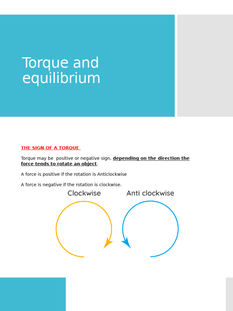 Torque and Two Equilibruim Cases | PDF