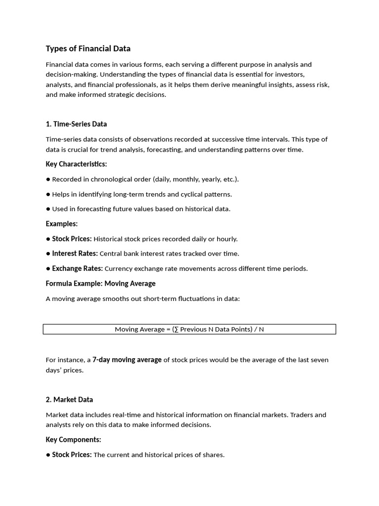 Understanding Financial Data Types | PDF | Price–Earnings Ratio | Stocks