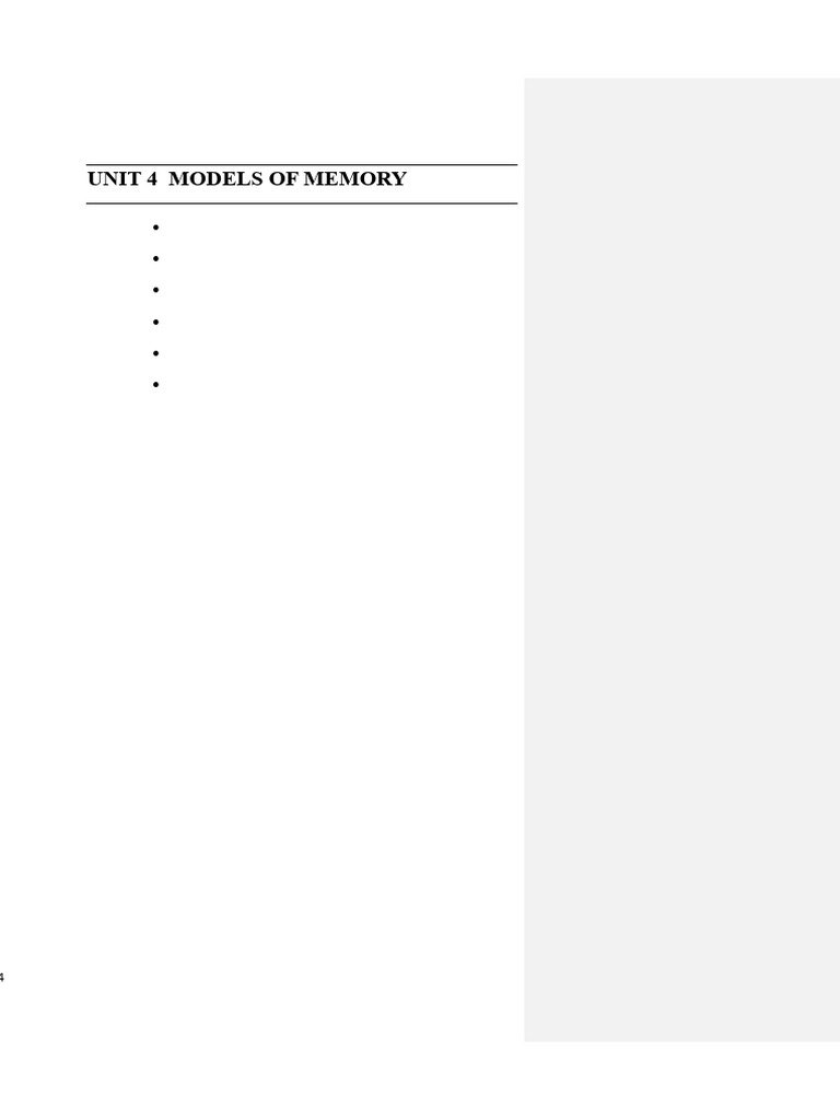 Understanding Memory Models in Psychology | PDF | Recall (Memory) | Memory