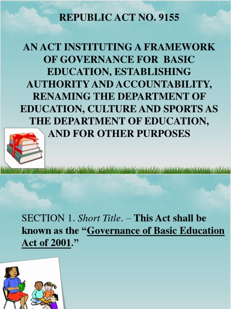 Governance of Basic Education Act 2001 | PDF | Governance | Facilitator