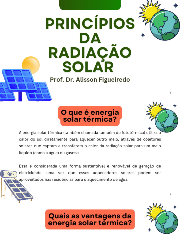 Princípios Da Radiação Solar | PDF | Energia solar | Ultravioleta