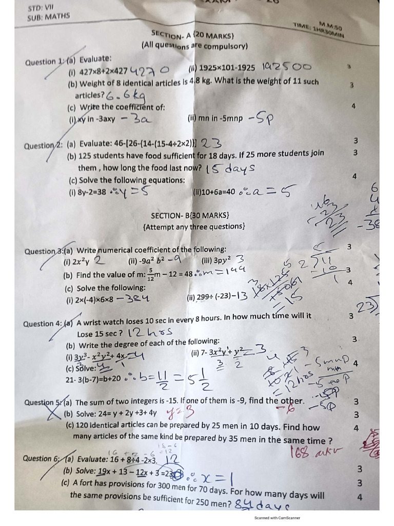 7th Maths | PDF