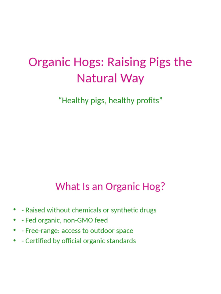 Organic Hog Farming Benefits & Tips | PDF
