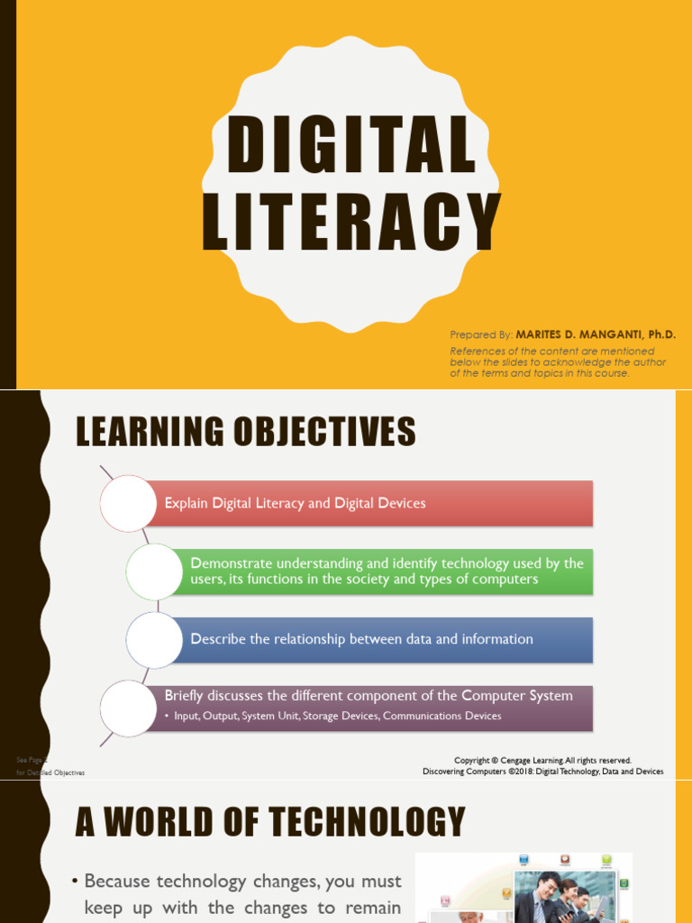 Introduction To Computing - Digital Literacy | PDF | Computer Network ...